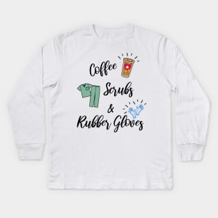 Nurse Life Coffee Scrubs Nursing RN LPN Graduation Kids Long Sleeve T-Shirt